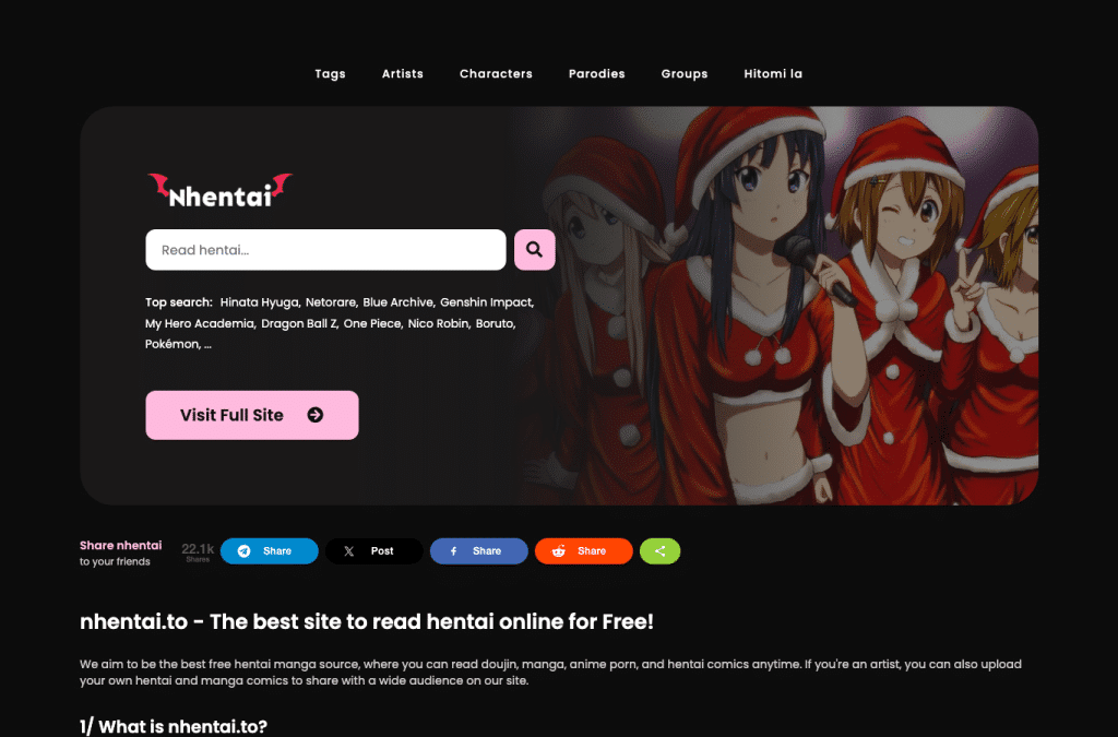 nhentai.to homepage screenshot