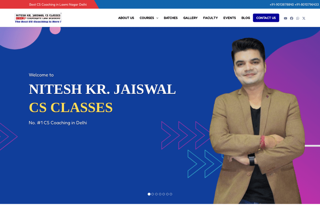 niteshjaiswalclasses.com homepage screenshot