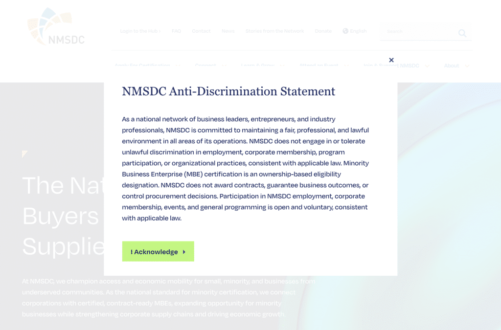 nmsdc.org homepage screenshot