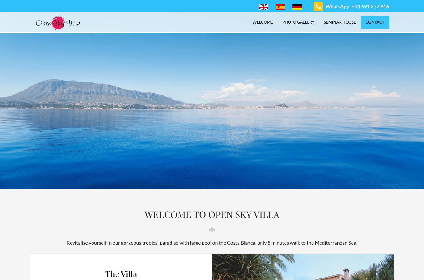 Screenshot preview of openskyvilla.com