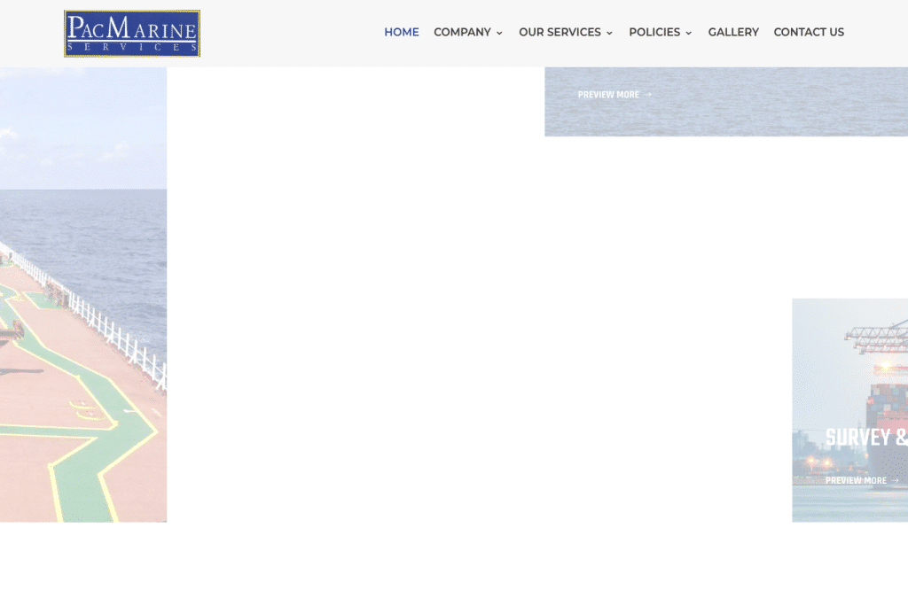 pacmarine.com homepage screenshot
