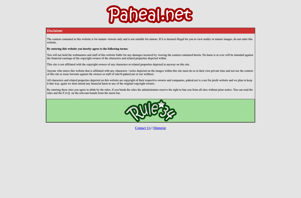 paheal.net homepage screenshot