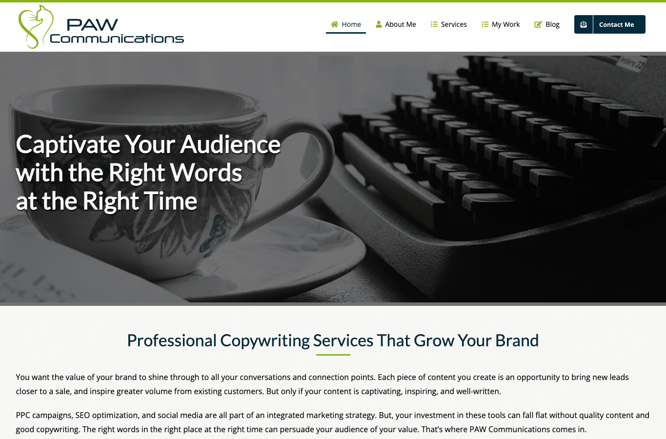 Screenshot preview of pawwcommunications.com