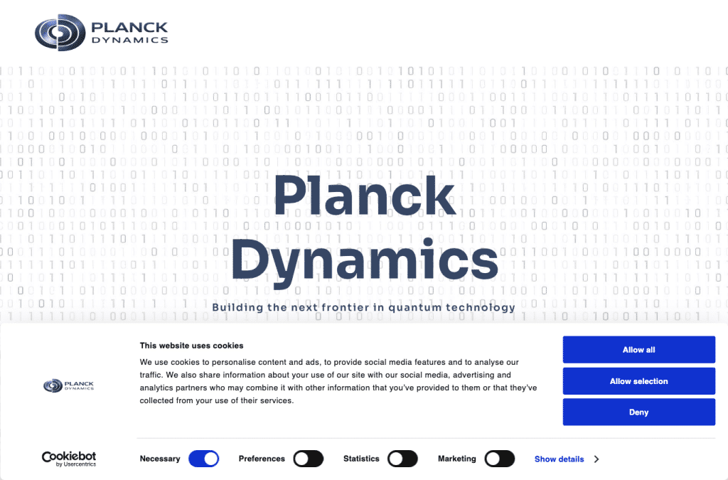 planckdynamics.ai homepage screenshot