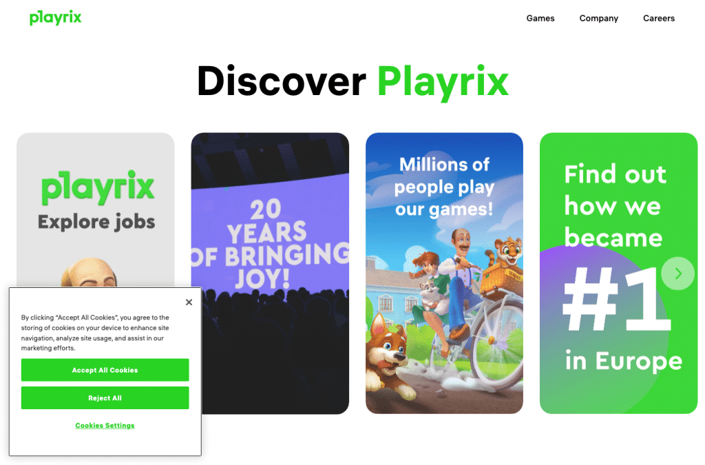 playrix.com homepage screenshot