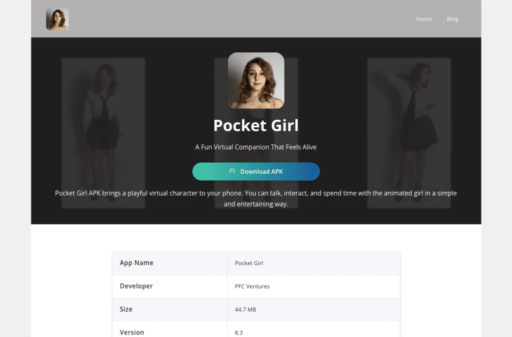pocketgirl.org homepage screenshot