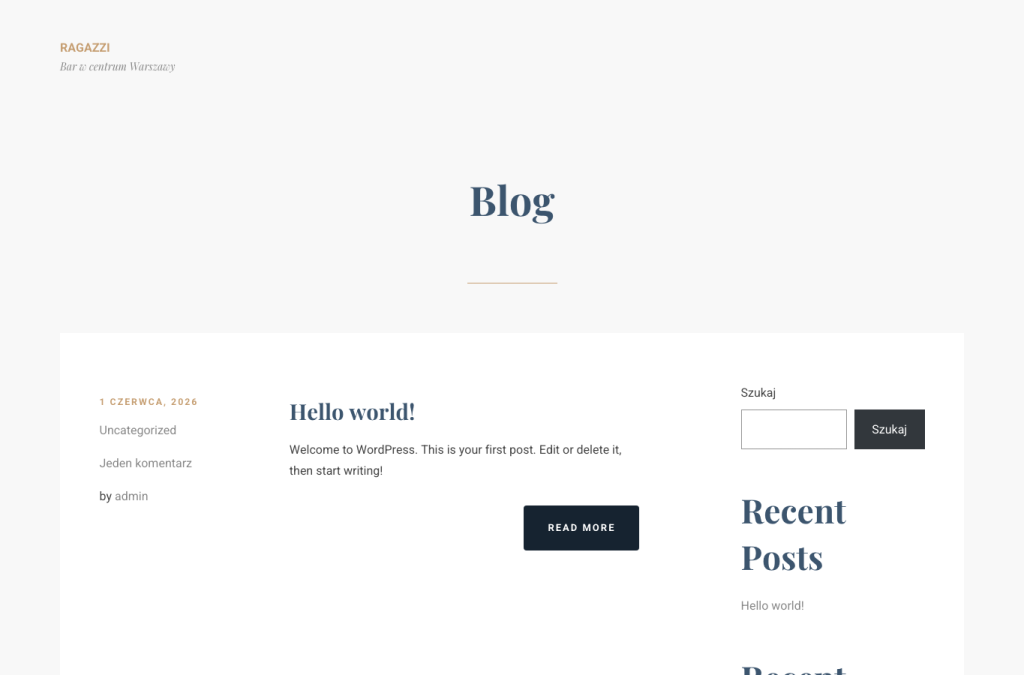ragazzi.bar homepage screenshot