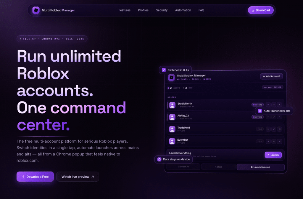 rbxmulti.com homepage screenshot