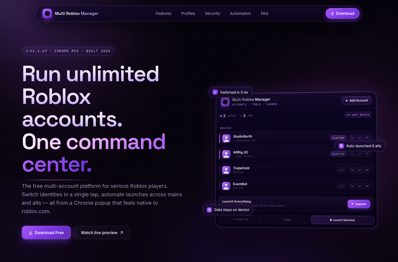 Screenshot preview of rbxmulti.com