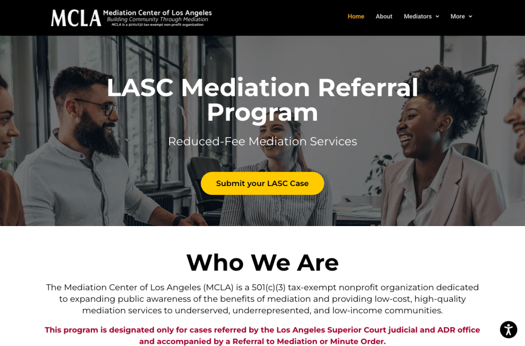 referral-mcla.org homepage screenshot