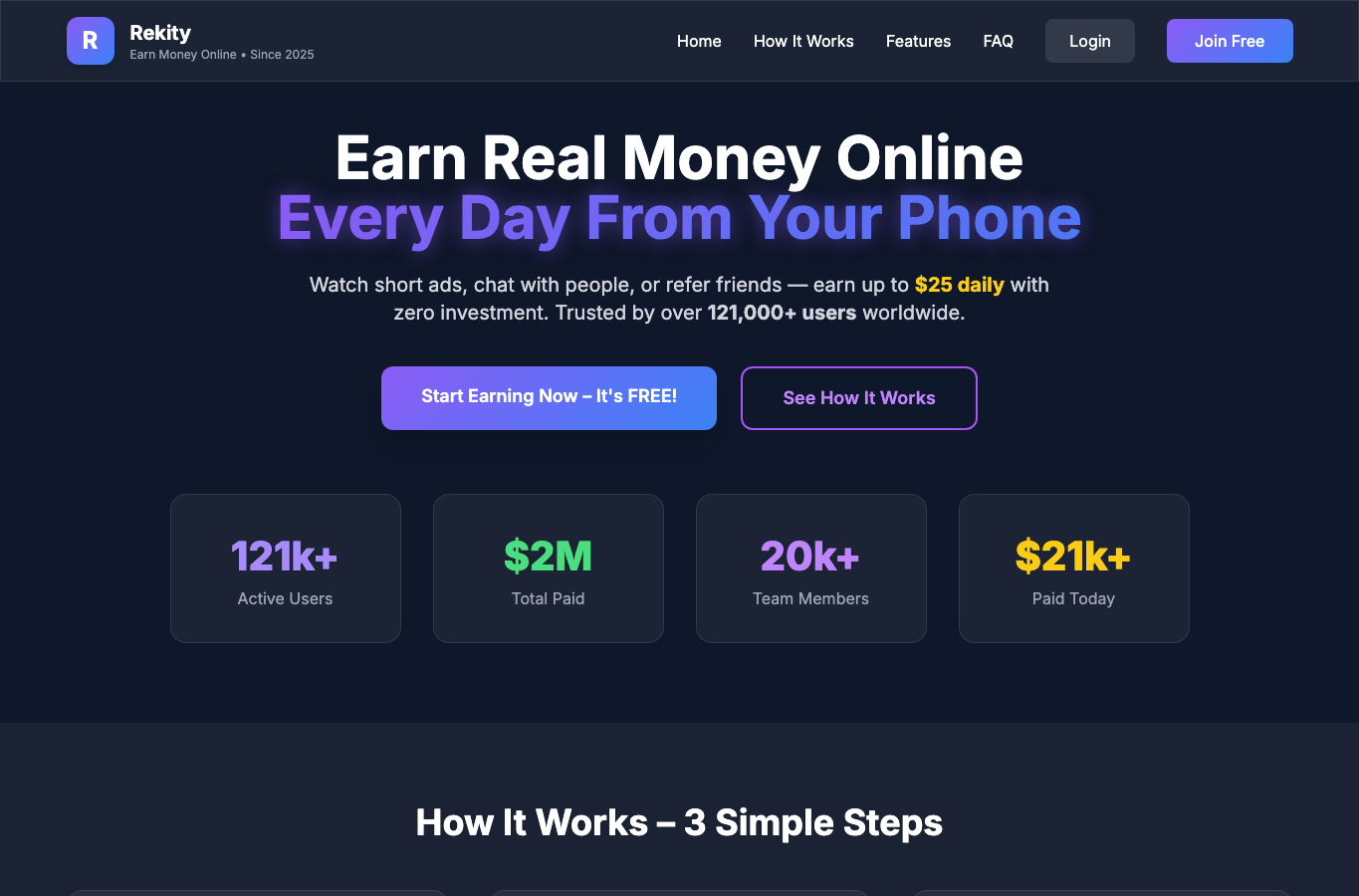 Screenshot preview of rekity.com