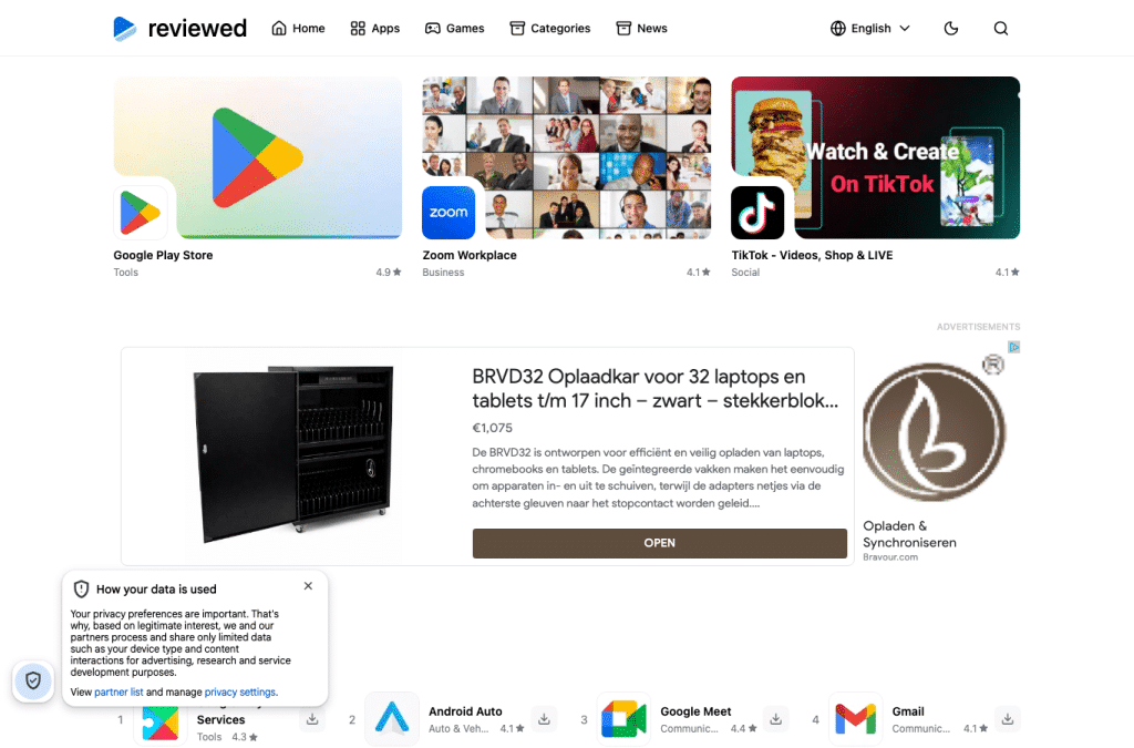 reviewed.app homepage screenshot