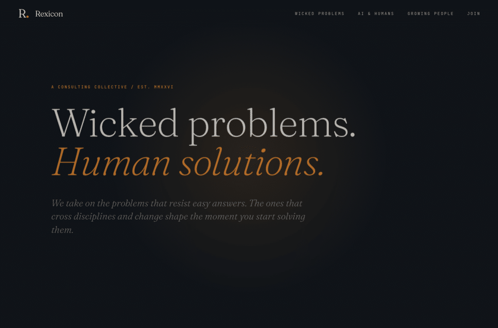 rexicon.work homepage screenshot