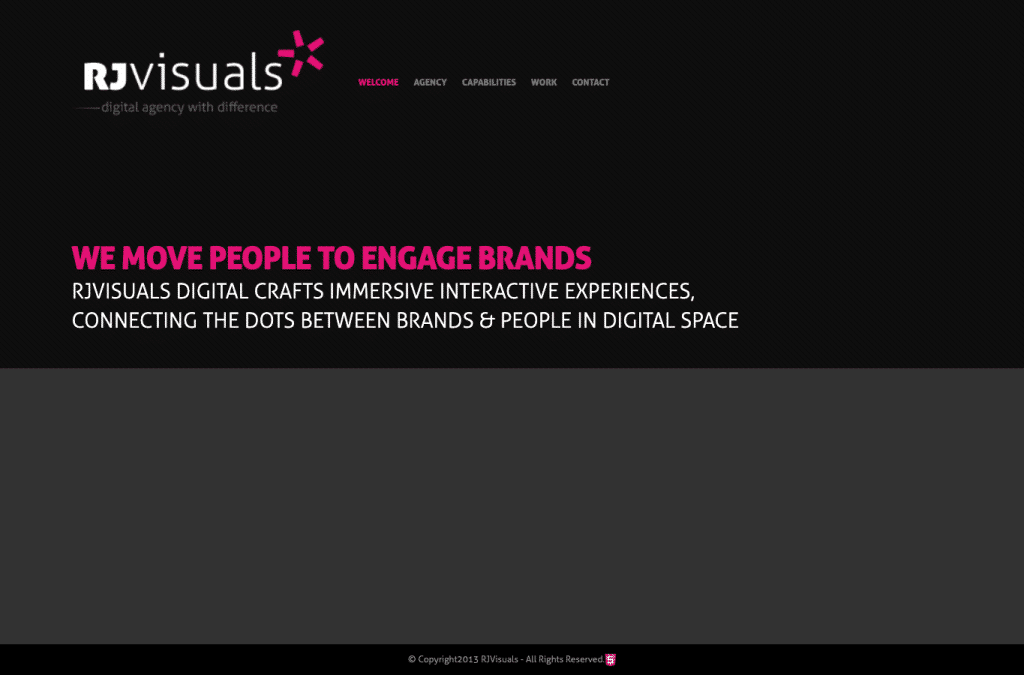 rjvisuals.com homepage screenshot