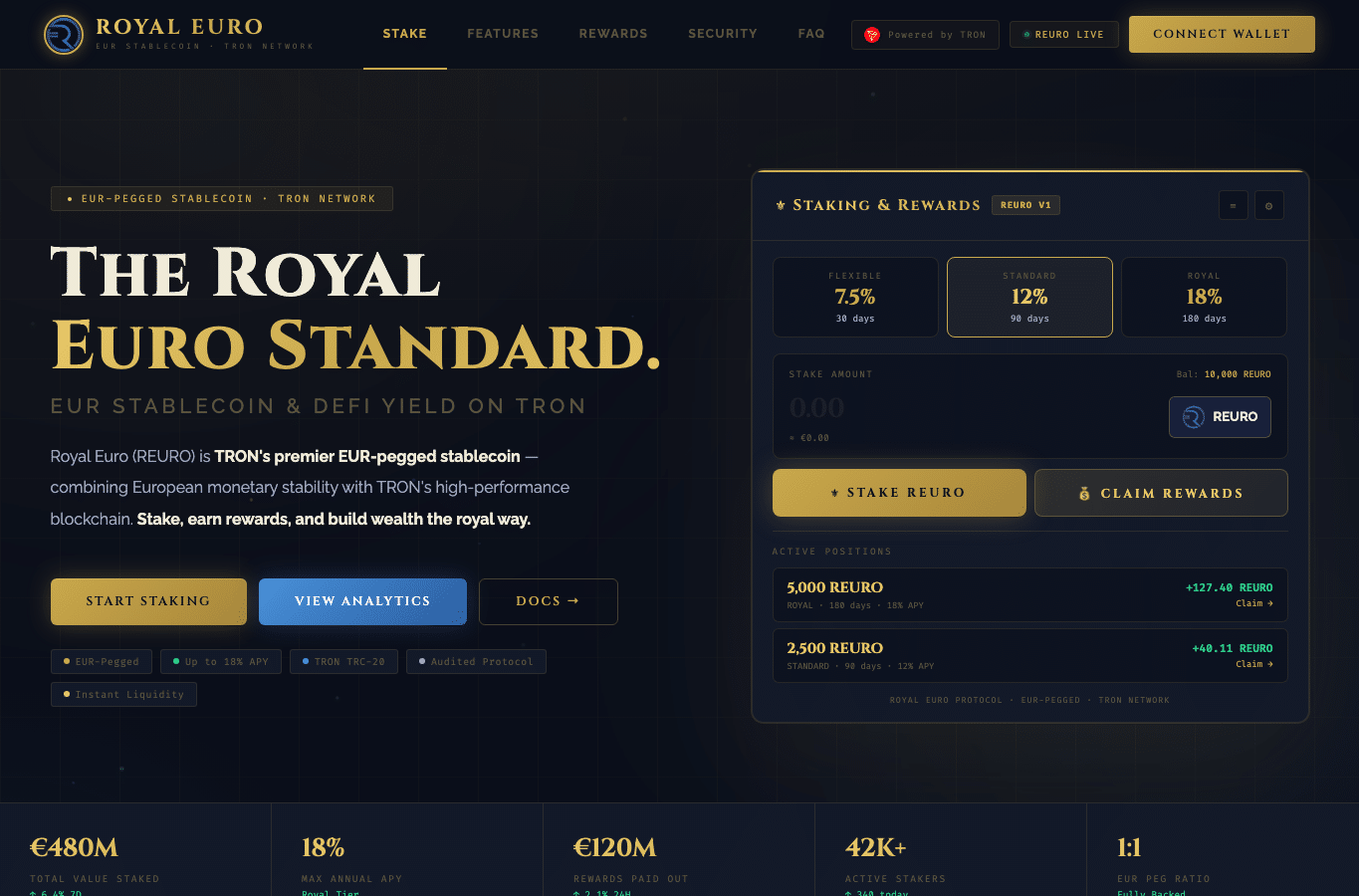 Screenshot preview of royaleuro.finance
