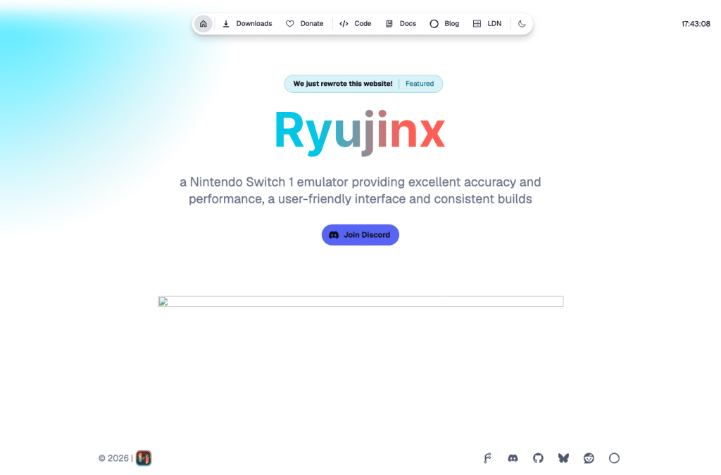 ryujinx.app homepage screenshot