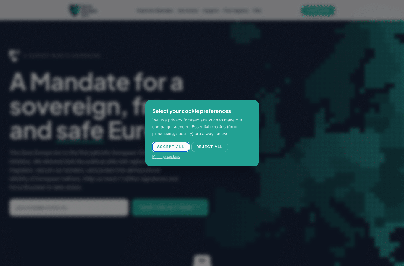 Screenshot preview of save-europe-act.com