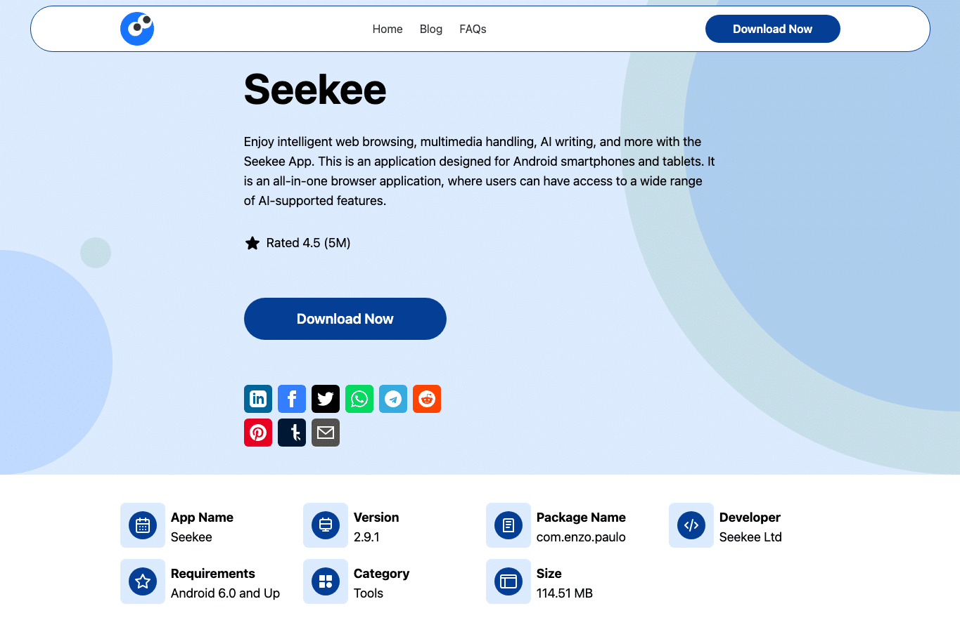 Screenshot preview of seekee.net