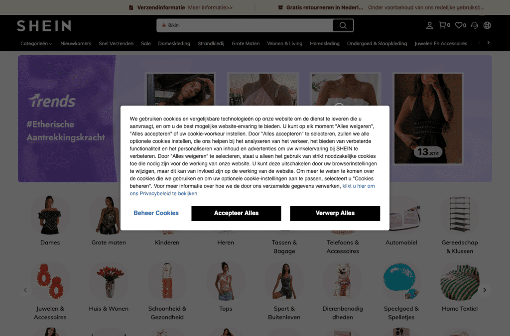 shein.com homepage screenshot