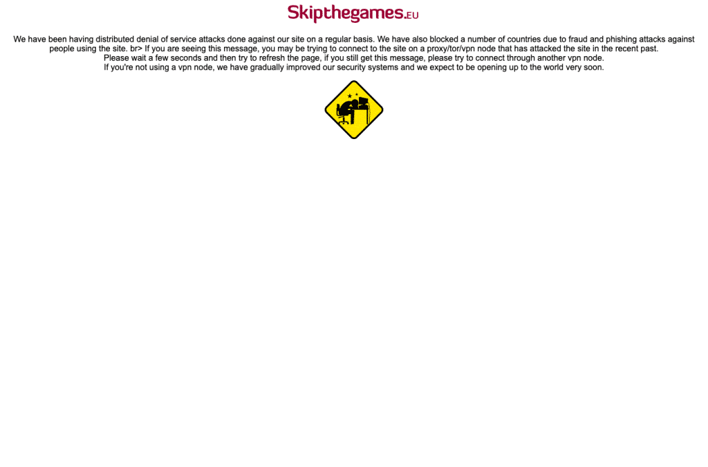 skipthegames.com homepage screenshot