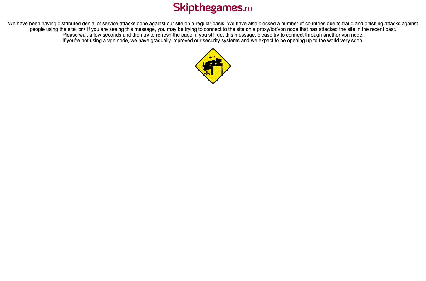 Screenshot preview of skipthegames.com
