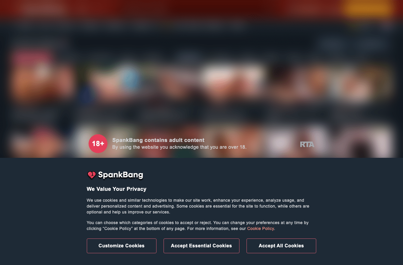 Screenshot preview of spankbang.com