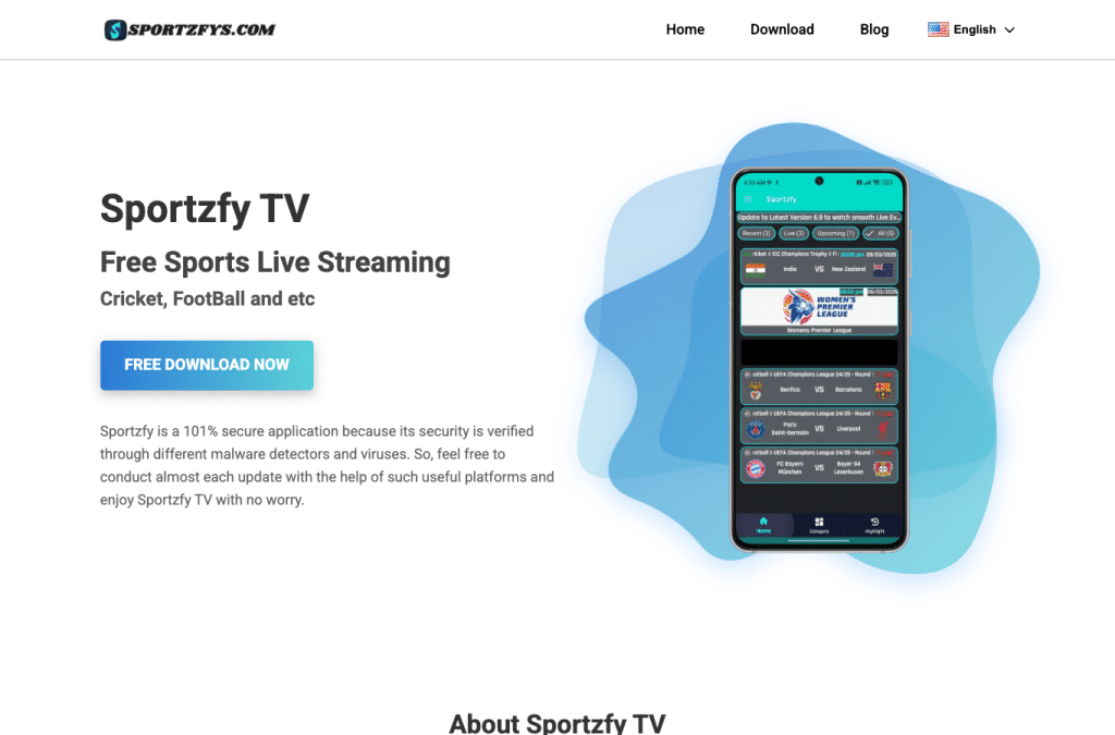 sportzfys.com homepage screenshot