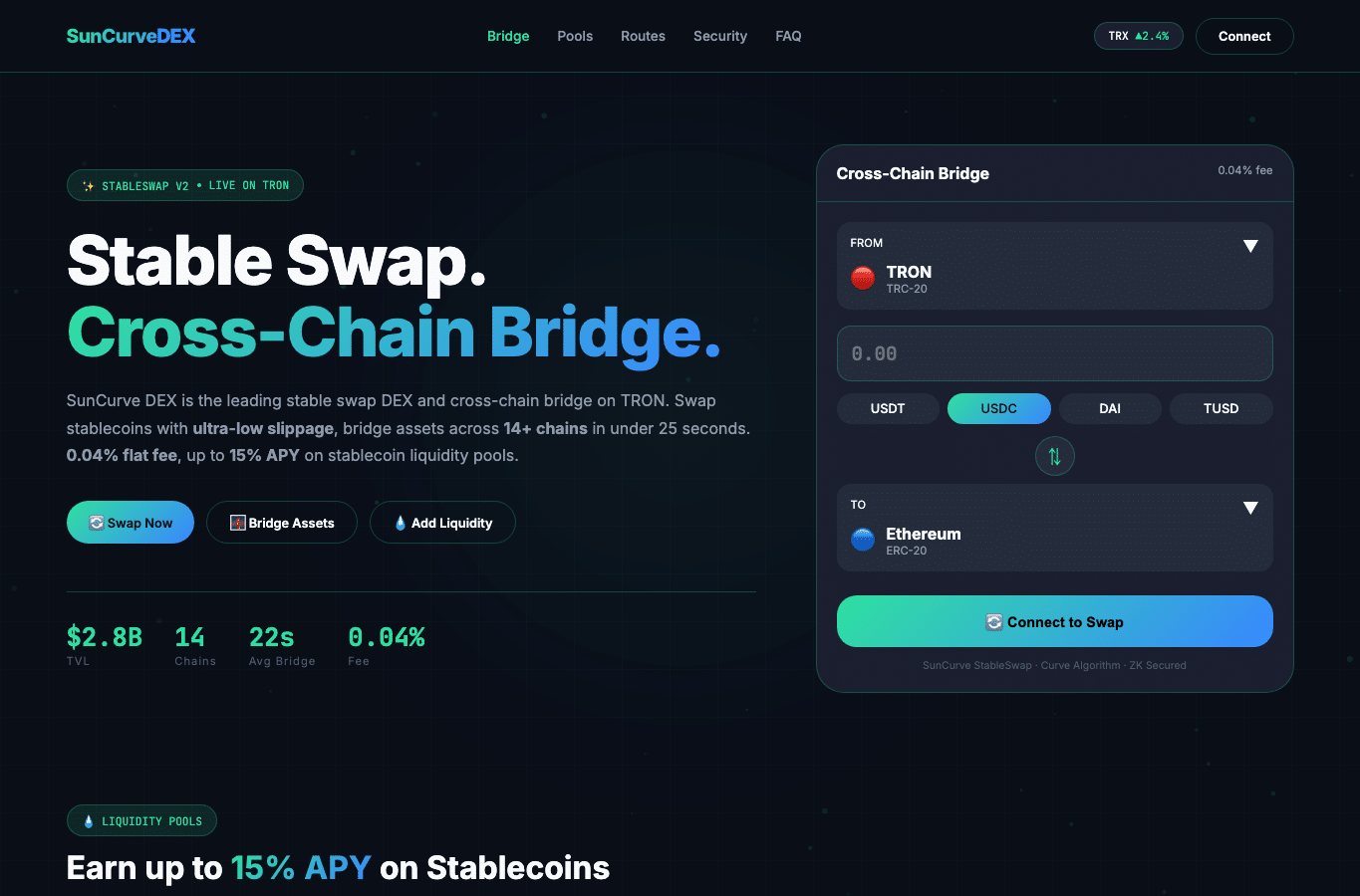 Screenshot preview of suncurve-dex.com