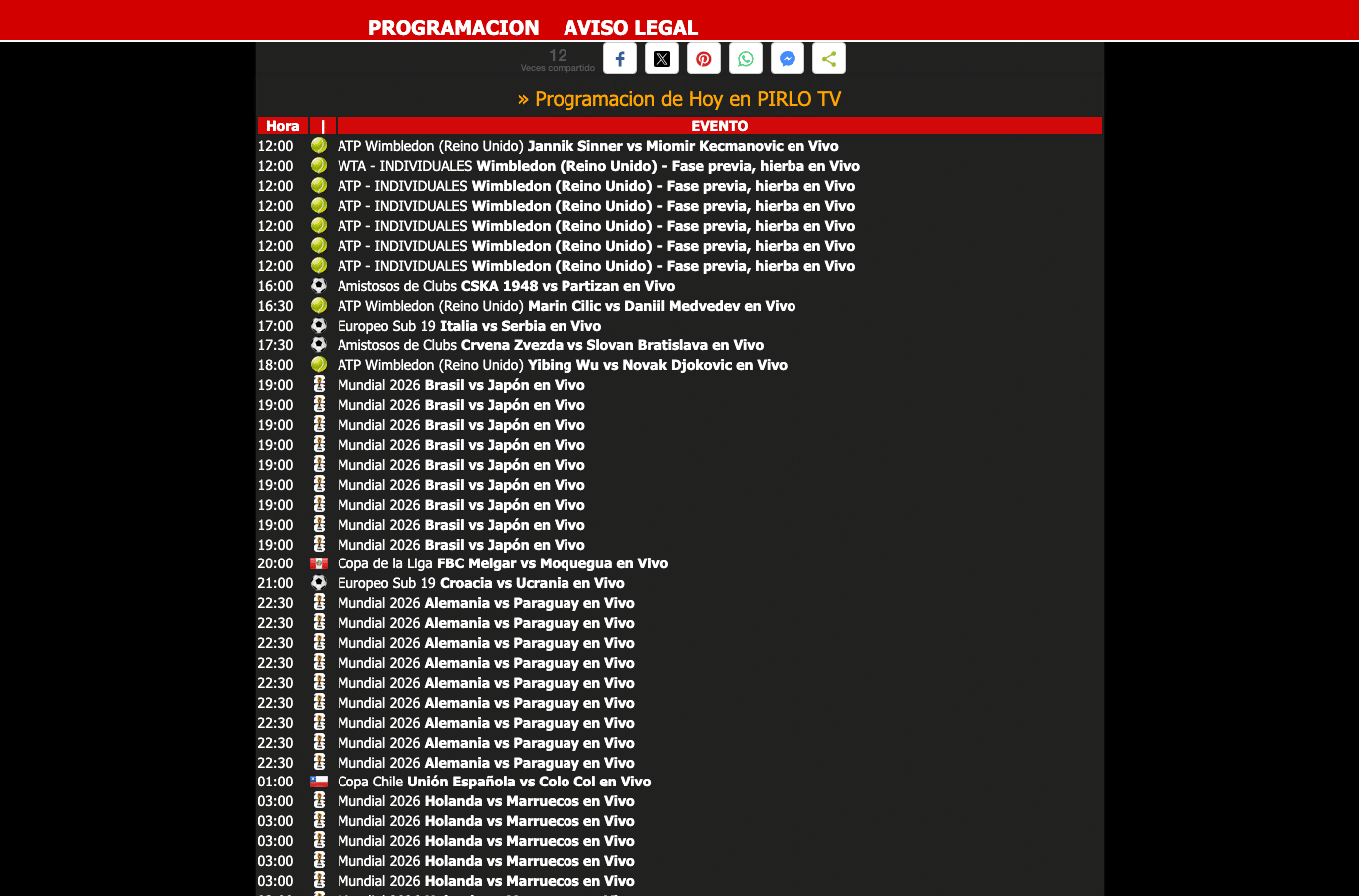 Screenshot preview of tarjetarojatvenvivo.dev