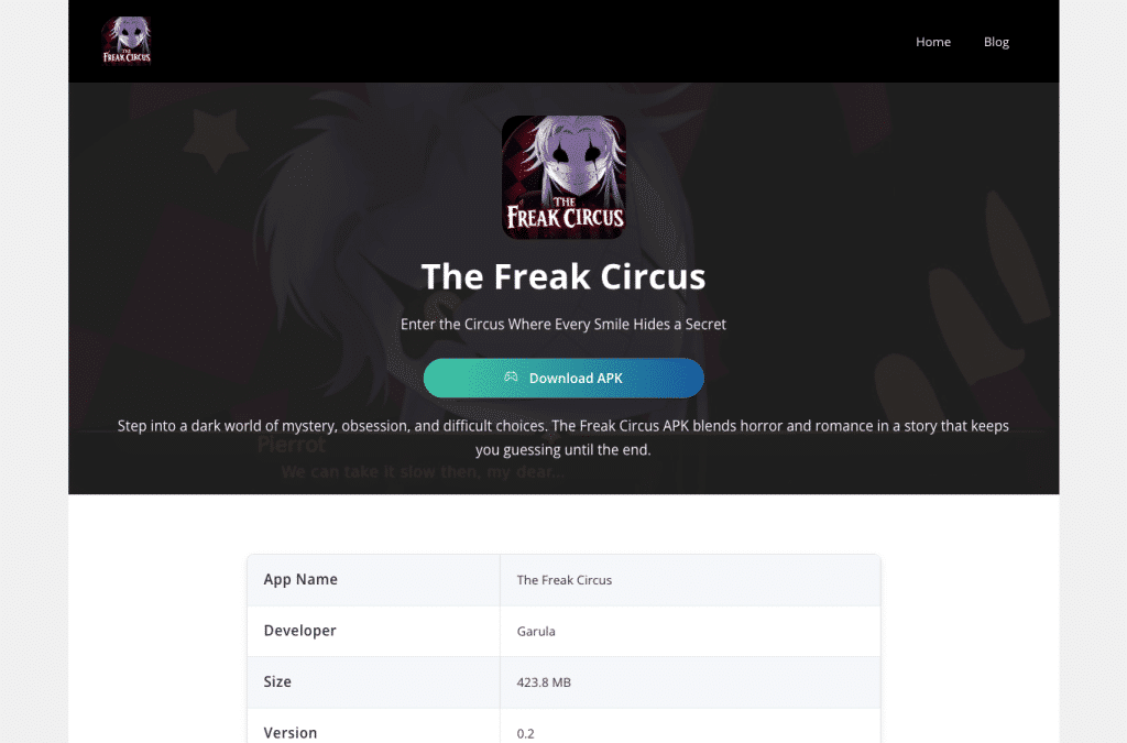 thefreakcircusapk.org homepage screenshot