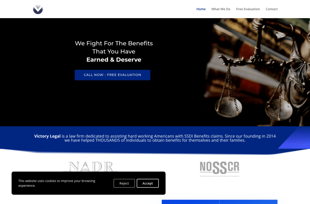 thevictorylawfirm.com homepage screenshot
