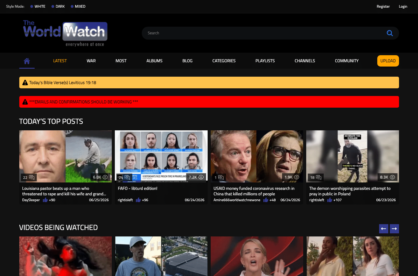 Screenshot preview of theworldwatch.com