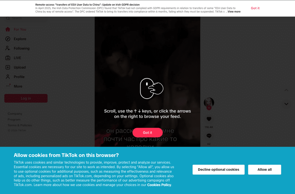 tiktok.com homepage screenshot