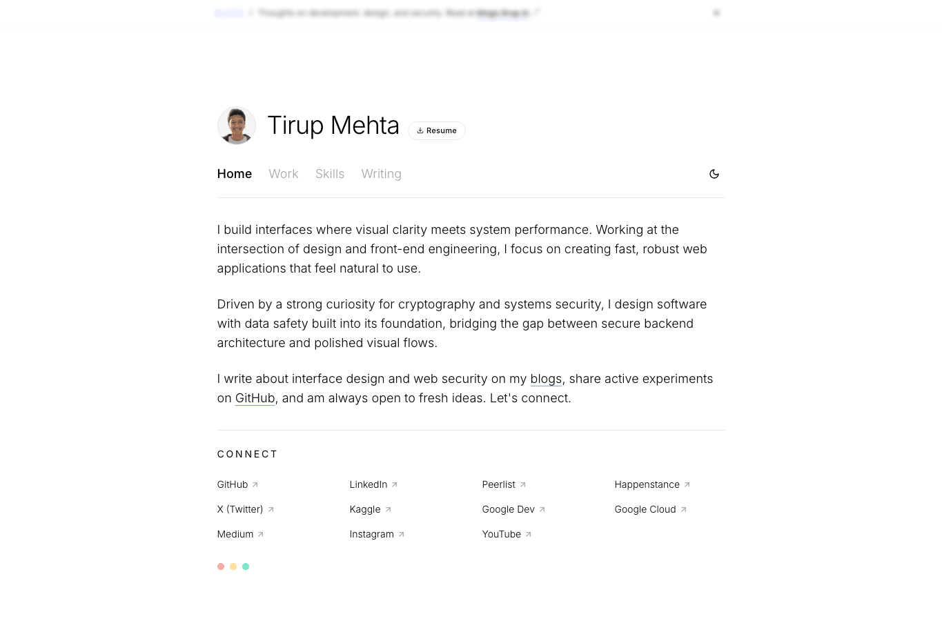 Screenshot preview of tirup.in