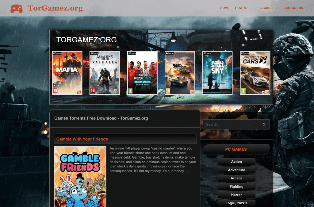 torgamez.org homepage screenshot