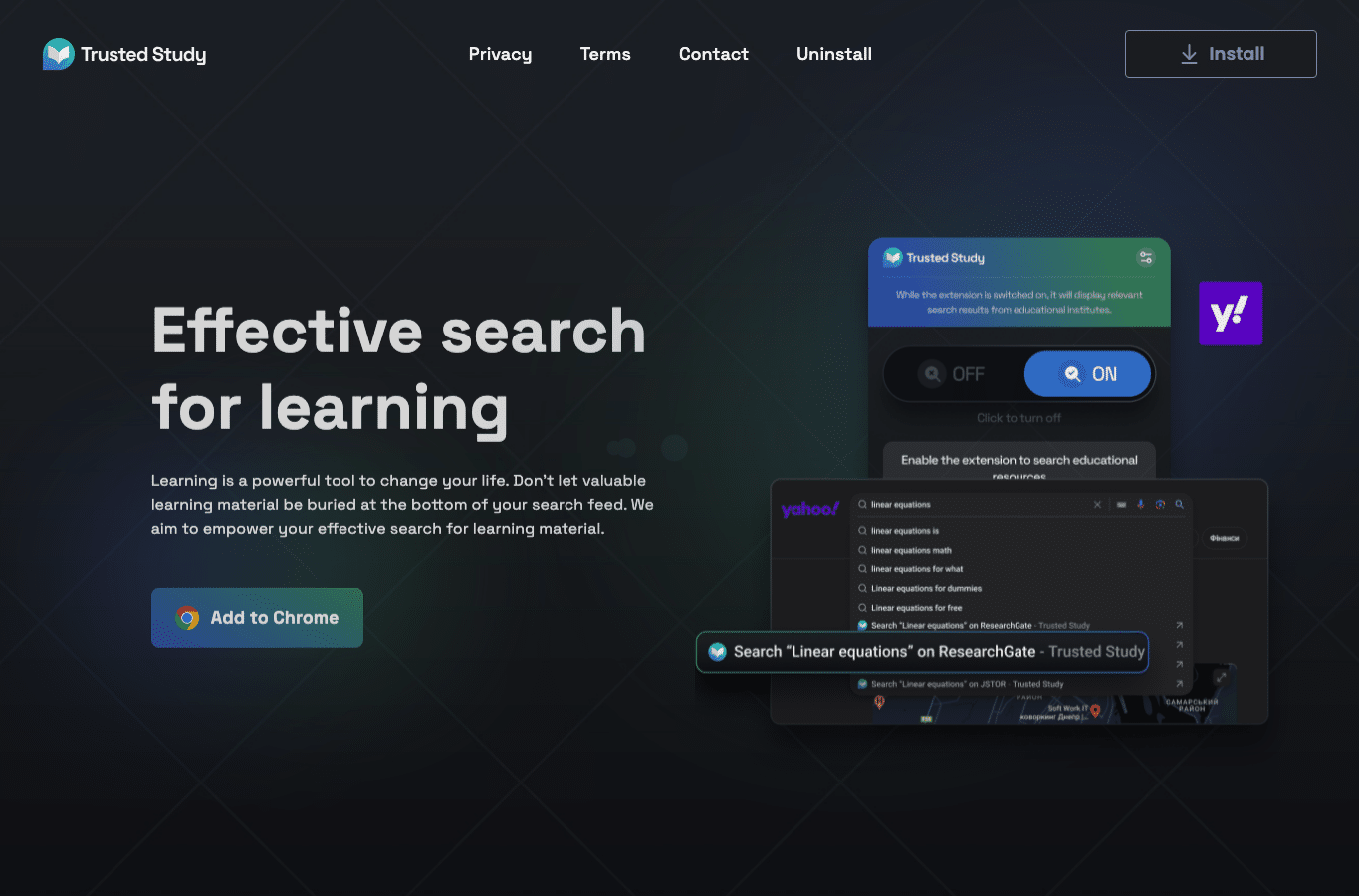Screenshot preview of trustedstudysearch.com