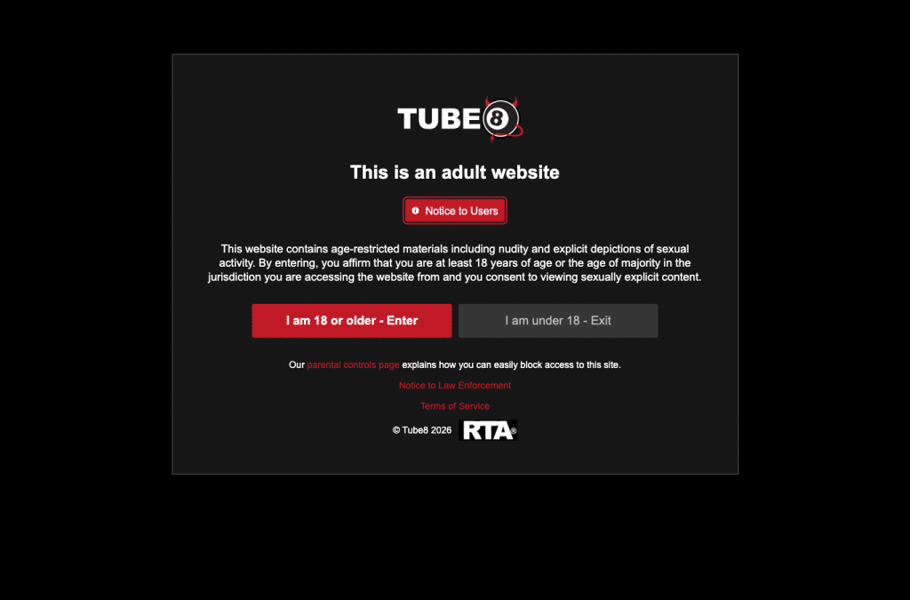 tube8.com homepage screenshot