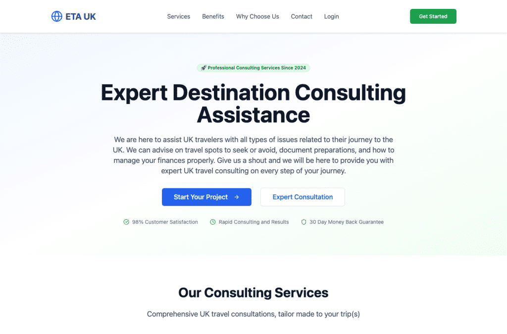 uketaconsulting.com homepage screenshot