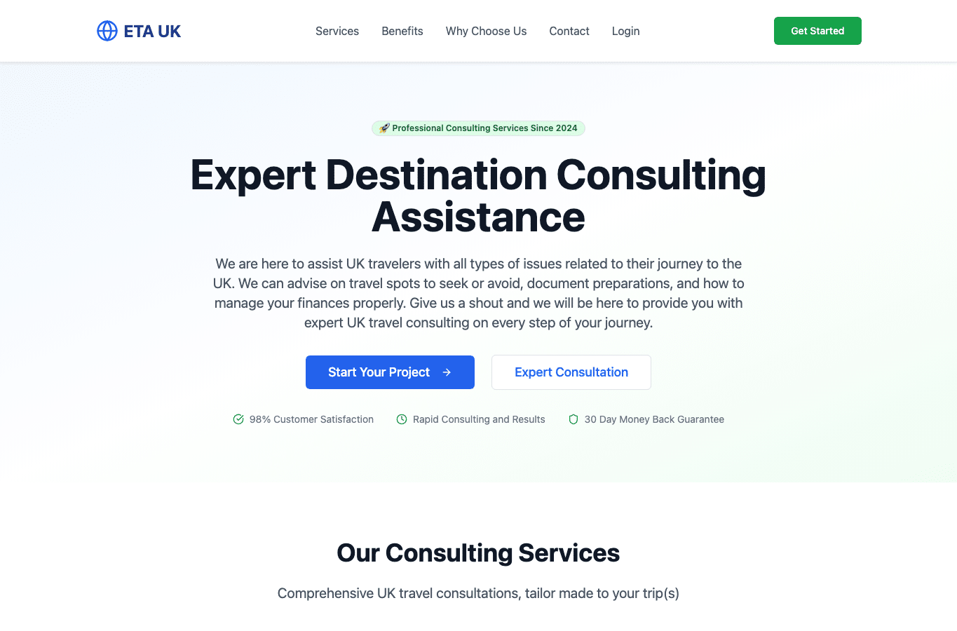 Screenshot preview of uketaconsulting.com