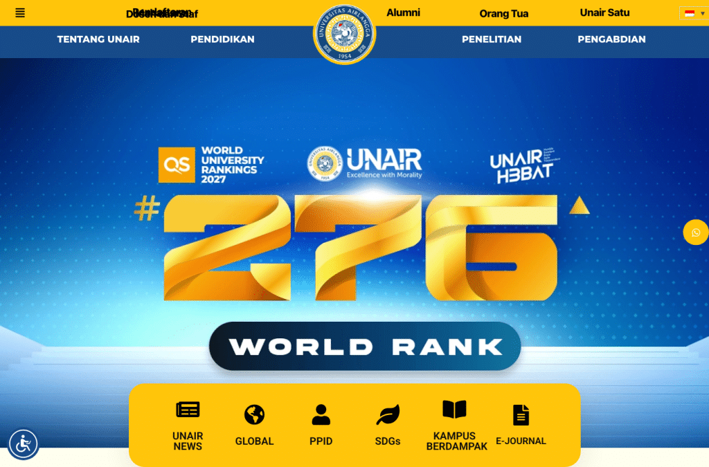 unair.ac.id homepage screenshot