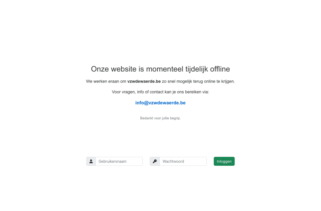 vzwdewaerde.be homepage screenshot
