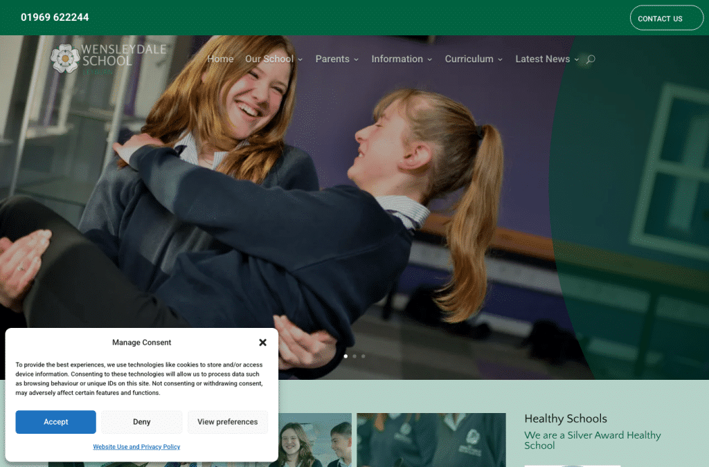 wensleydaleschool.net homepage screenshot