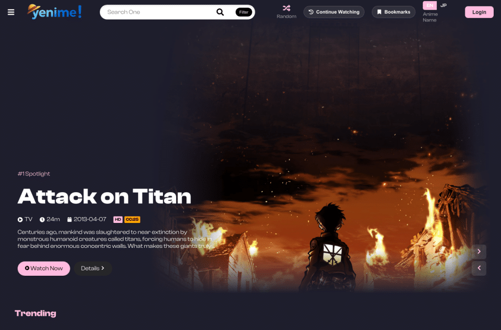 yenime.net homepage screenshot