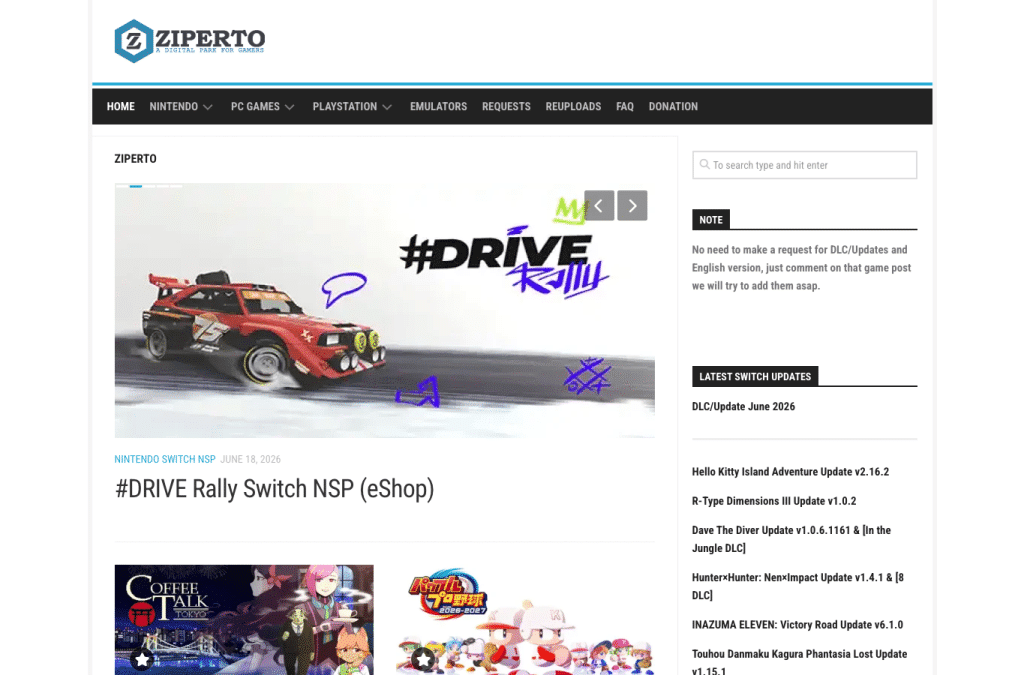 ziperto.com homepage screenshot