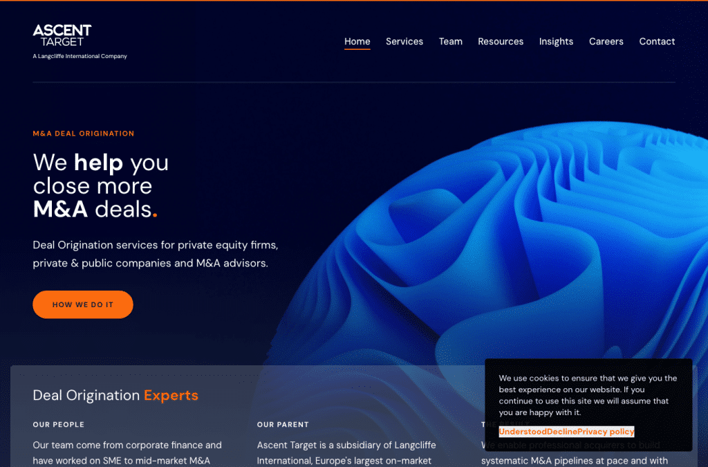 ascent-target.com homepage screenshot
