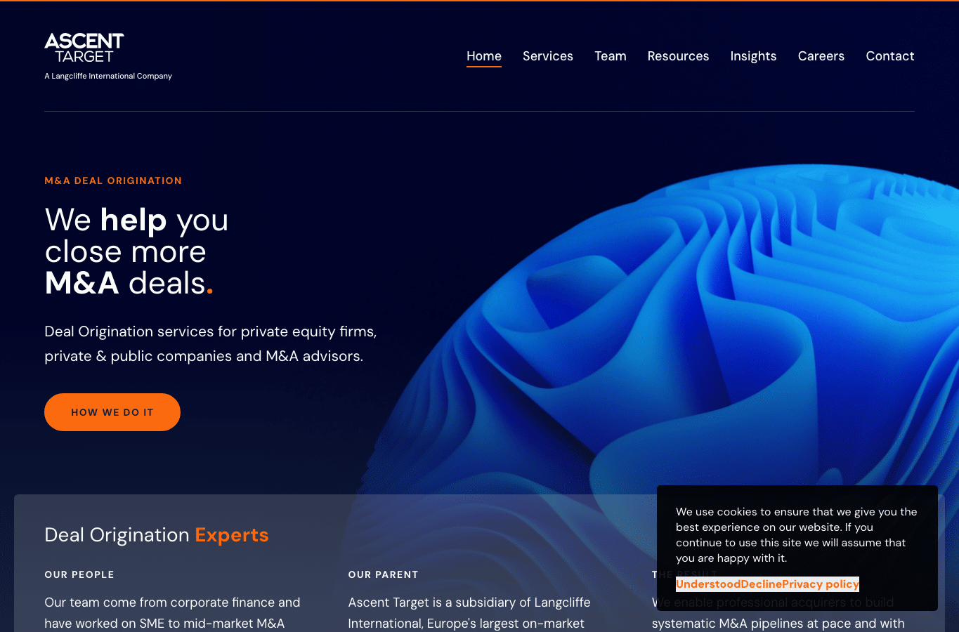 Screenshot preview of ascent-target.com