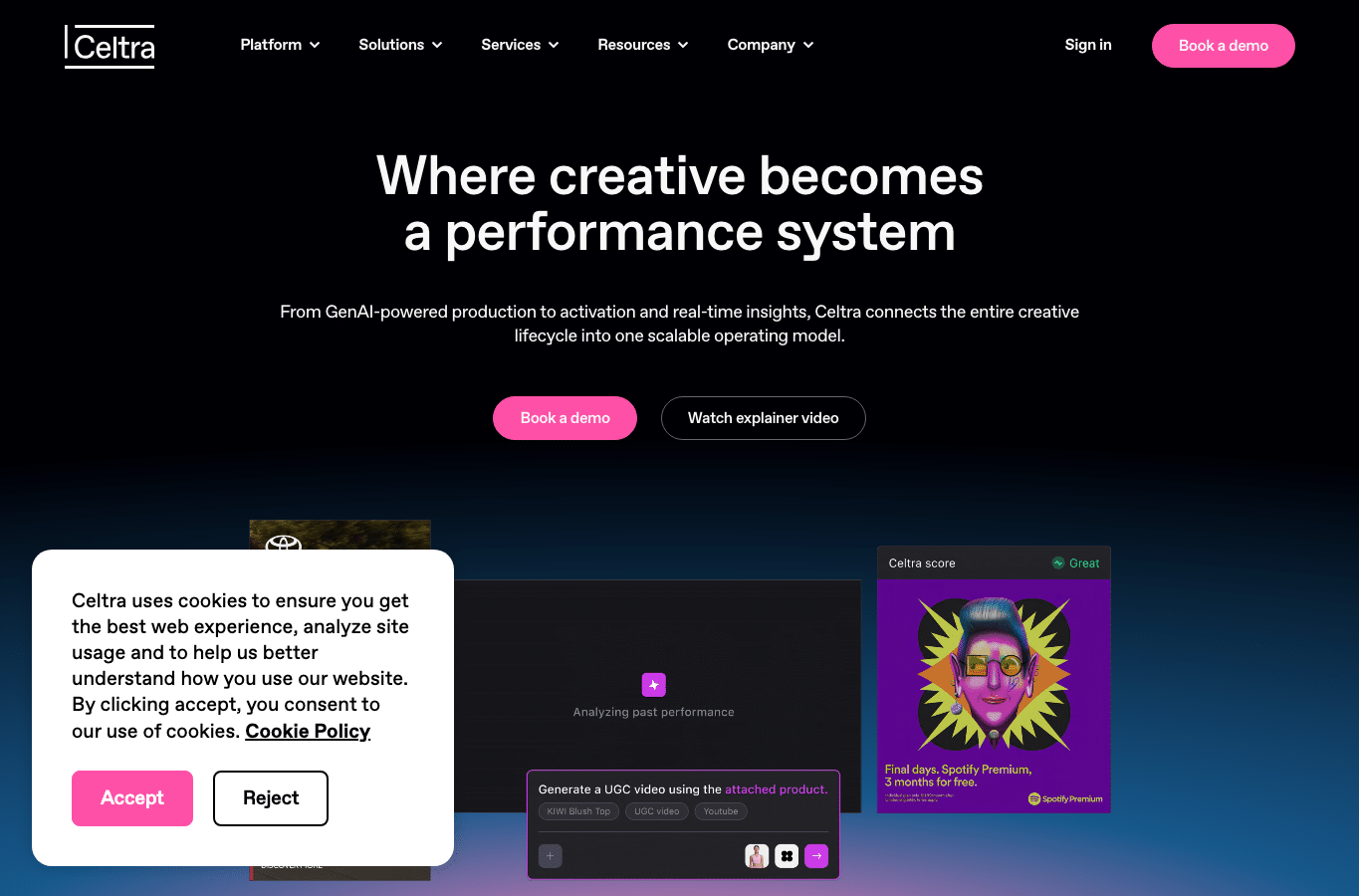 Screenshot preview of celtra.com