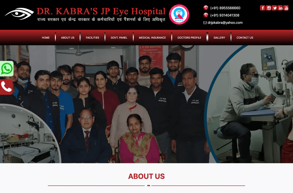 drkabrajpeyehospital.com homepage screenshot