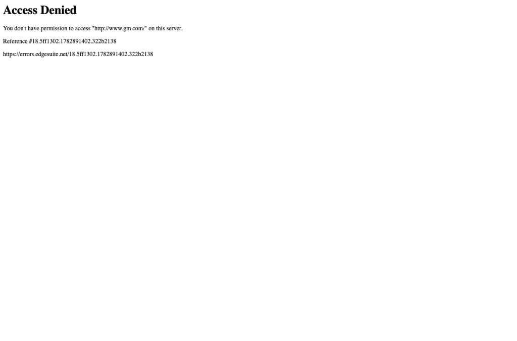 gm.com homepage screenshot