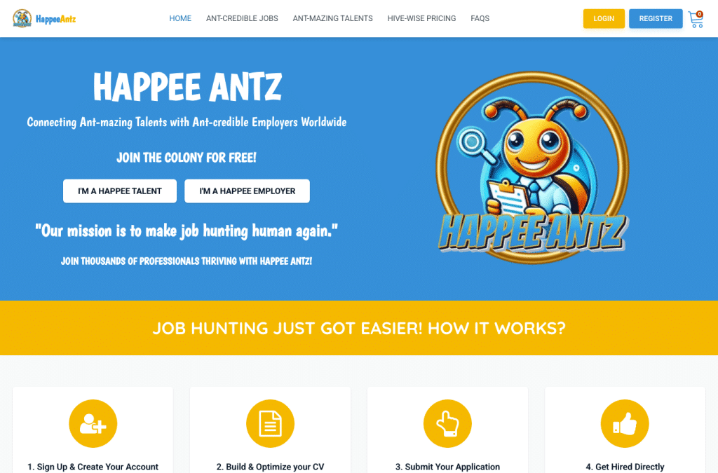 happeeantz.com homepage screenshot